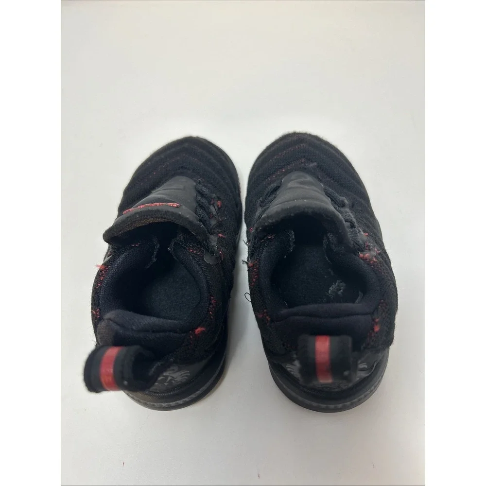 Nike LeBron 16 XVI (TD) 'Fresh Bred' Toddler Sneakers Sz 7C Blk/Red‎ AQ2468-002